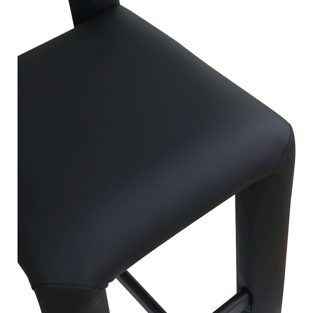 Amari Black Vegan Leather Stool. Picture 7