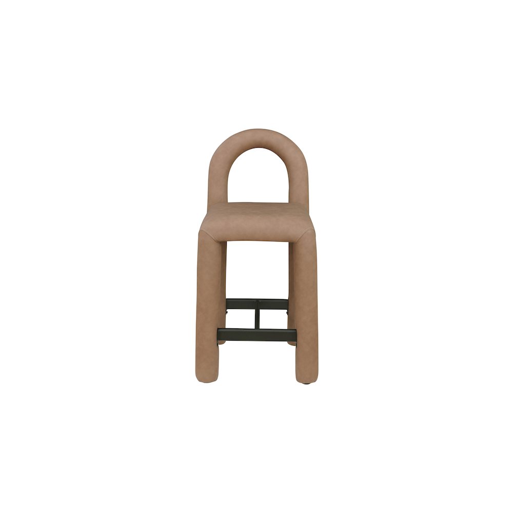 Amari Brown Vegan Leather Stool. Picture 3