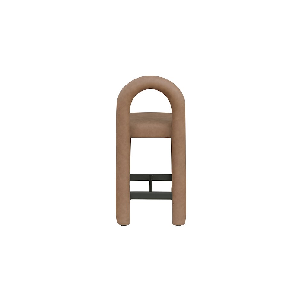 Amari Brown Vegan Leather Stool. Picture 5
