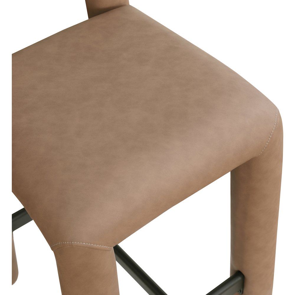 Amari Brown Vegan Leather Stool. Picture 7