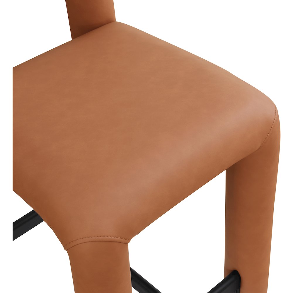 Amari Cognac Vegan Leather Stool. Picture 7