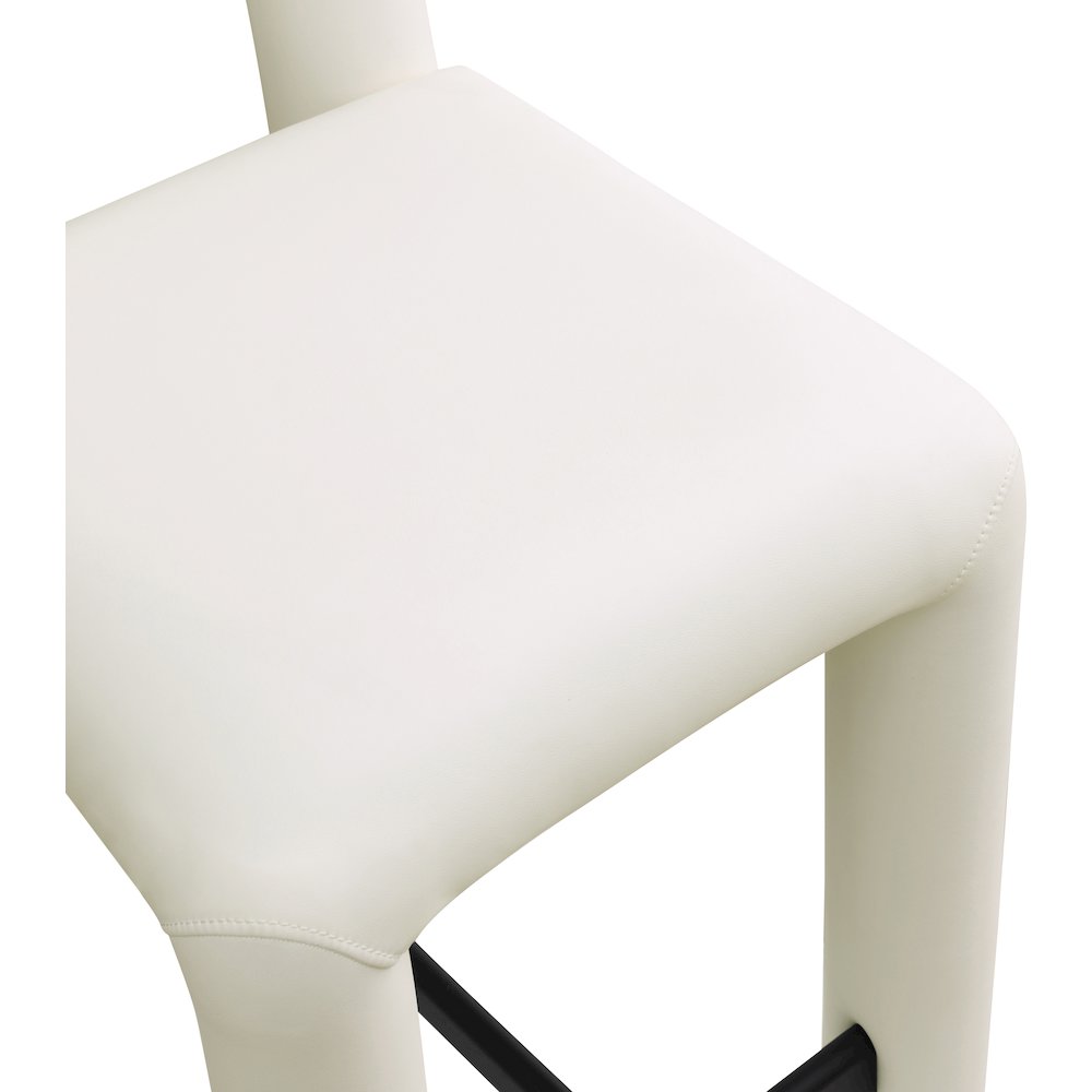 Amari Cream Vegan Leather Stool. Picture 7
