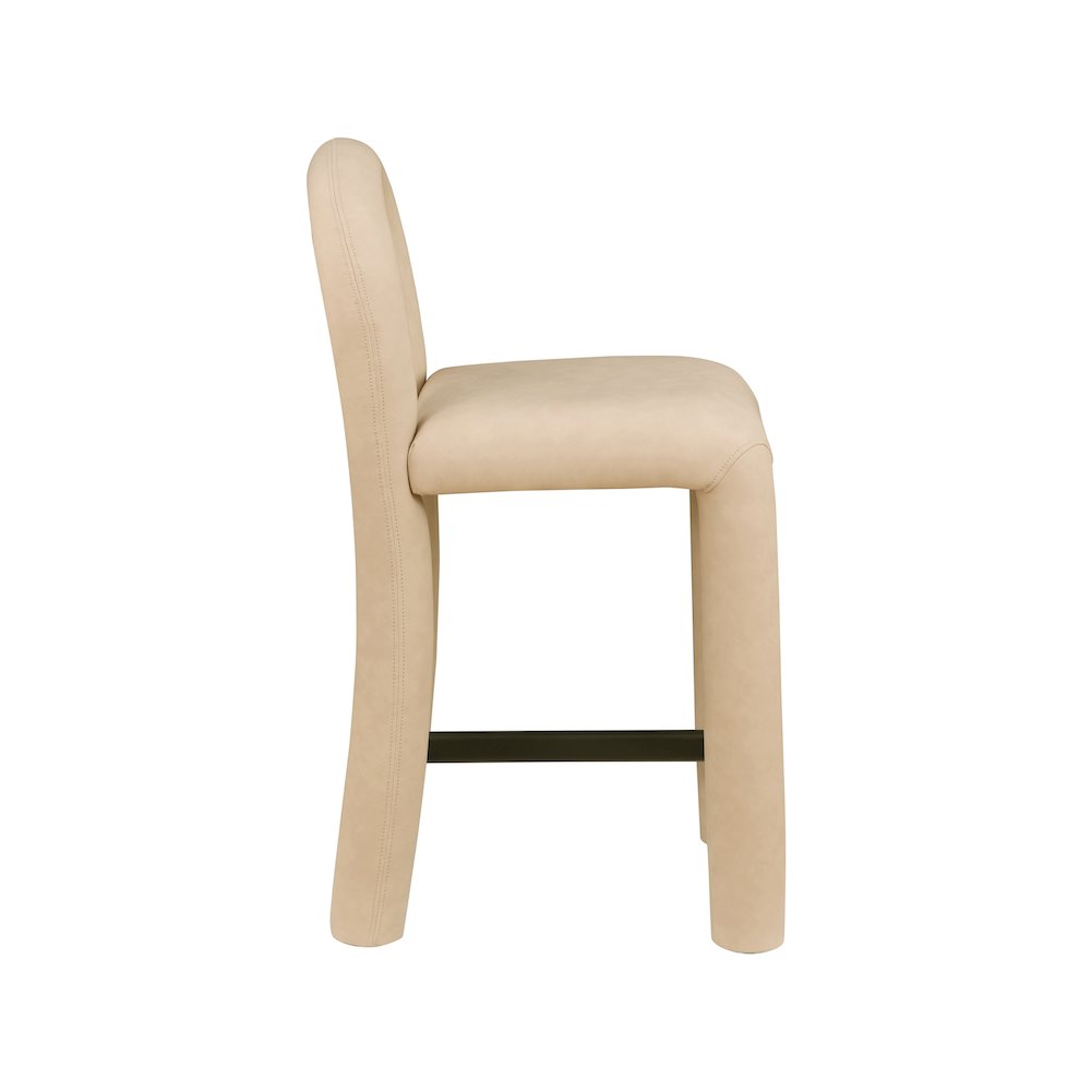 Amari Tan Vegan Leather Stool. Picture 4