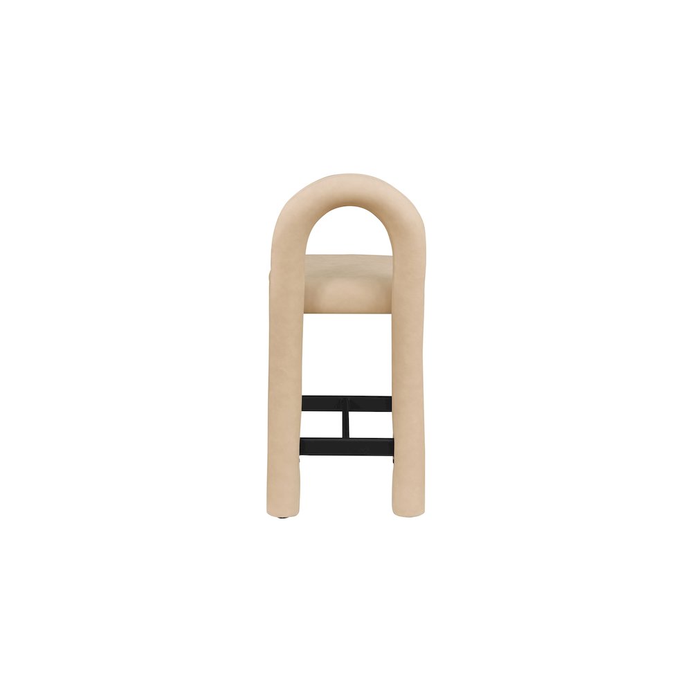 Amari Tan Vegan Leather Stool. Picture 5