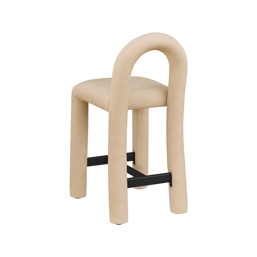 Amari Tan Vegan Leather Stool. Picture 6