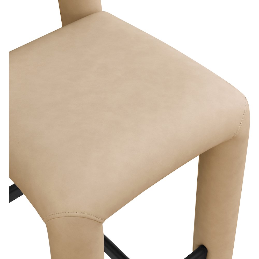 Amari Tan Vegan Leather Stool. Picture 7