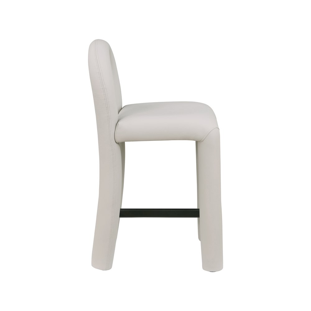 Amari Taupe Vegan Leather Stool. Picture 4
