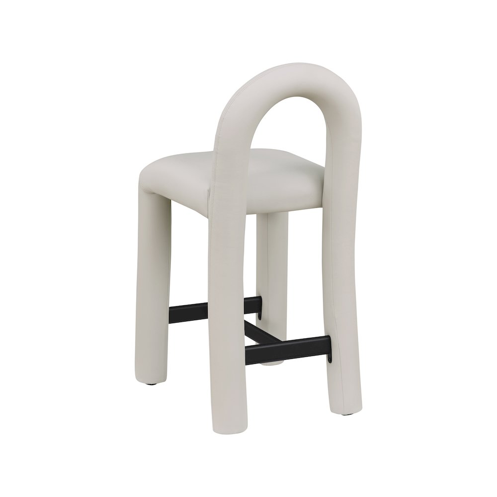 Amari Taupe Vegan Leather Stool. Picture 6