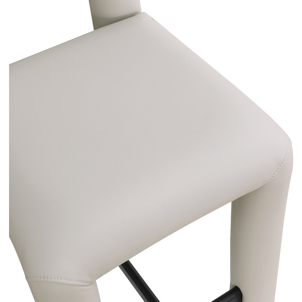 Amari Taupe Vegan Leather Stool. Picture 7