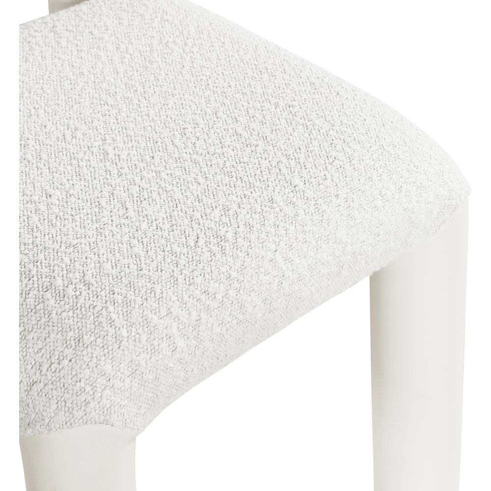 Amari Cream Vegan Leather and Boucle Fabric Dining Chair, Set of 2. Picture 7