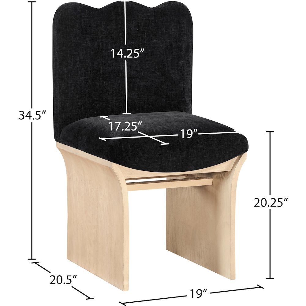 Shaw Black Chenille Fabric Upholstered Dining Chair. Picture 6