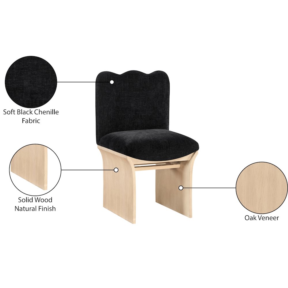 Shaw Black Chenille Fabric Upholstered Dining Chair. Picture 9