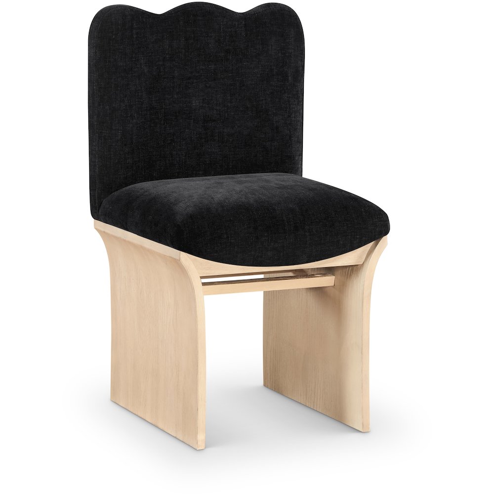 Shaw Black Chenille Fabric Upholstered Dining Chair. Picture 1