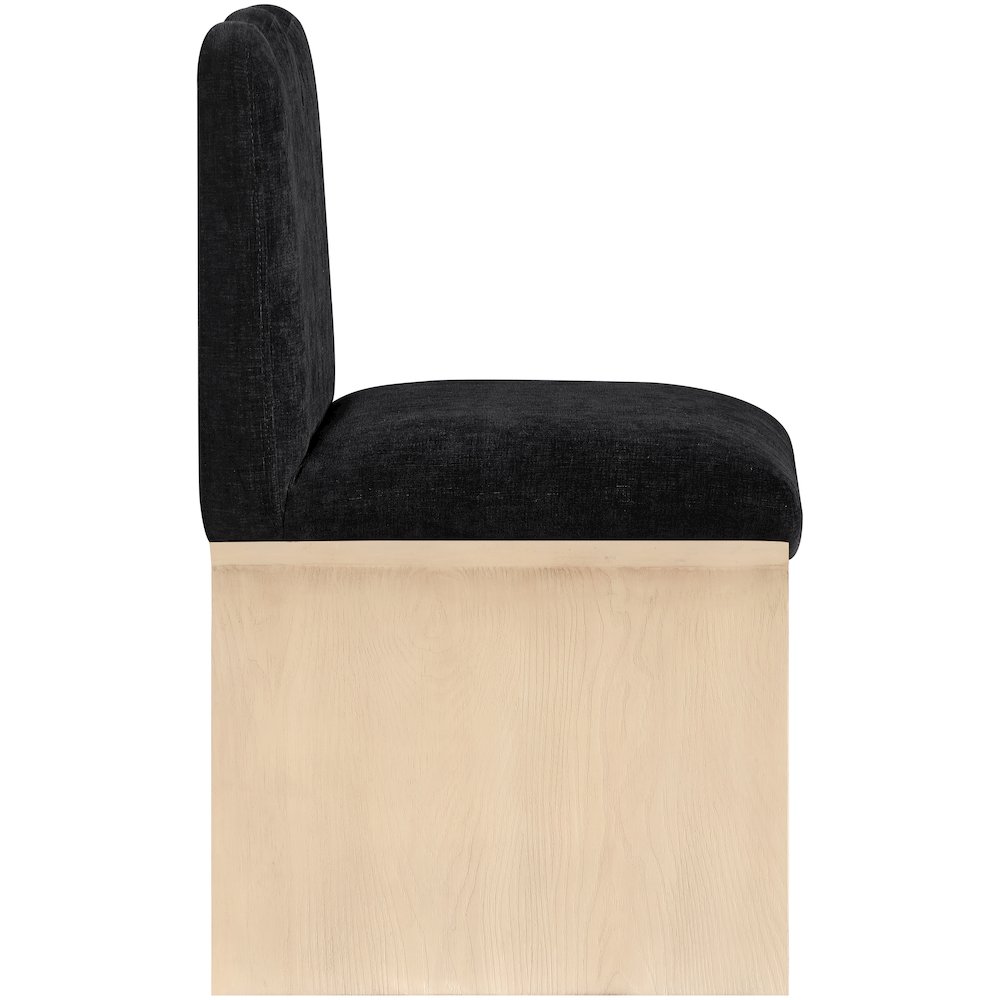 Shaw Black Chenille Fabric Upholstered Dining Chair. Picture 8