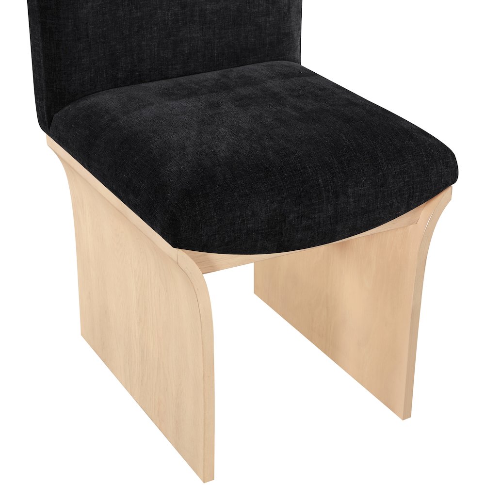 Shaw Black Chenille Fabric Upholstered Dining Chair. Picture 4