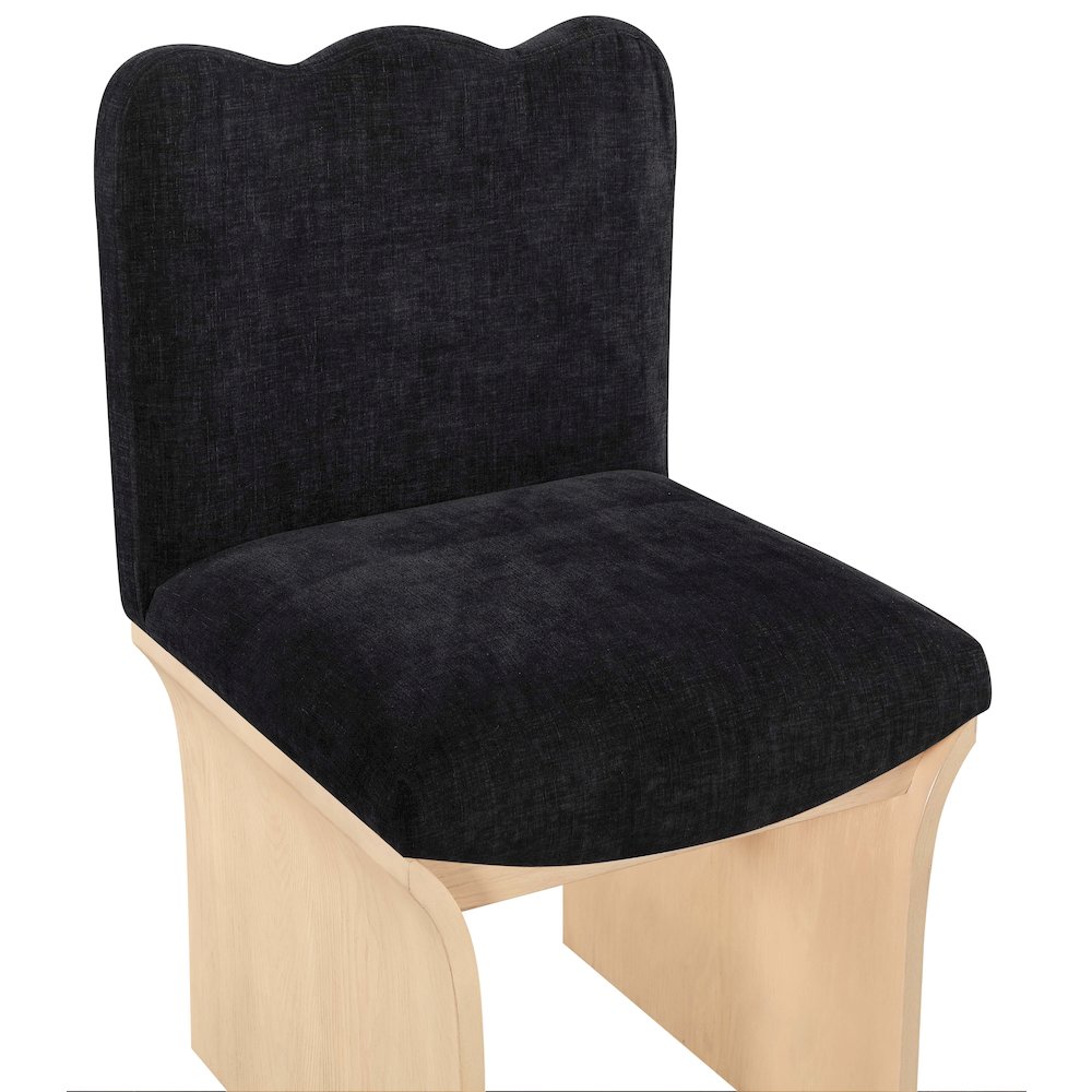 Shaw Black Chenille Fabric Upholstered Dining Chair. Picture 5