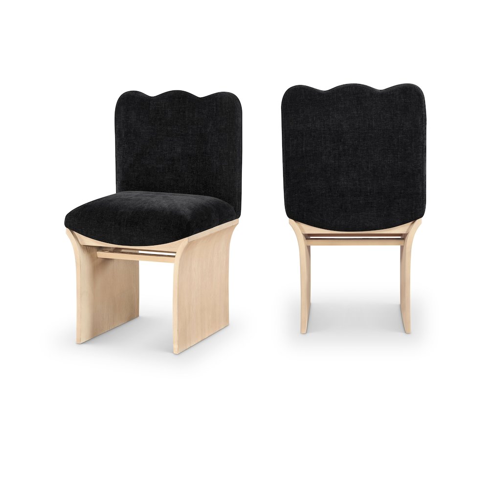 Shaw Black Chenille Fabric Upholstered Dining Chair. Picture 10