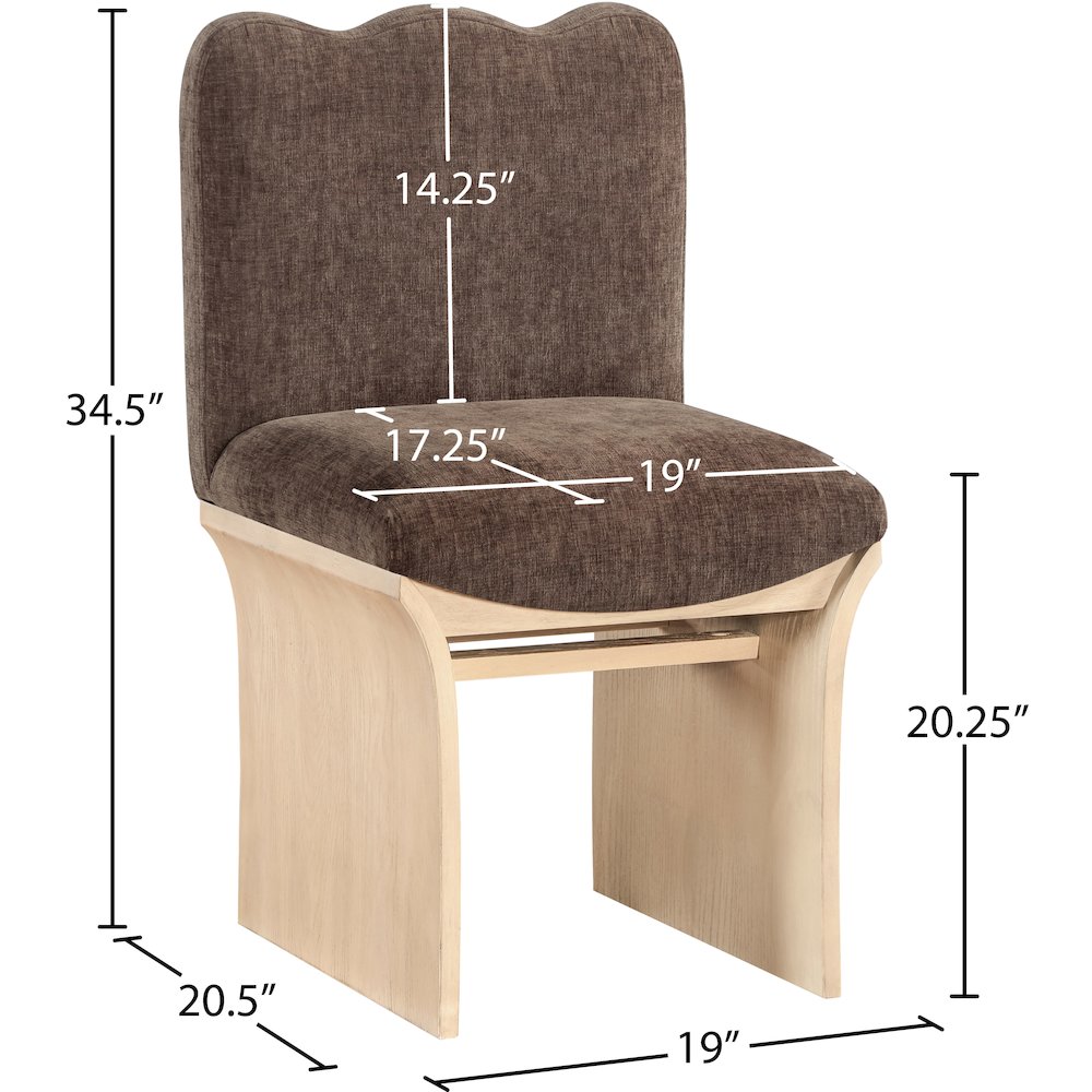 Shaw Brown Chenille Fabric Upholstered Dining Chair. Picture 6