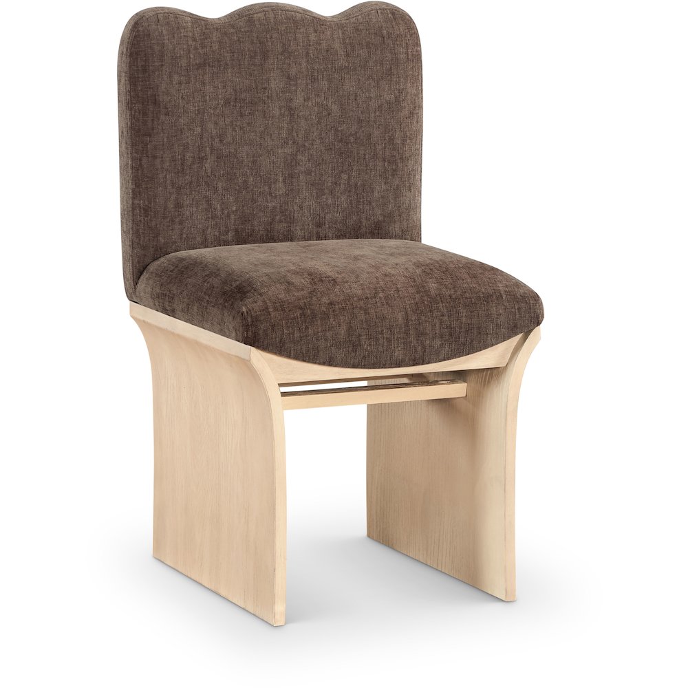 Shaw Brown Chenille Fabric Upholstered Dining Chair. Picture 1