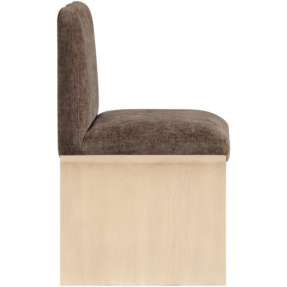 Shaw Brown Chenille Fabric Upholstered Dining Chair. Picture 8