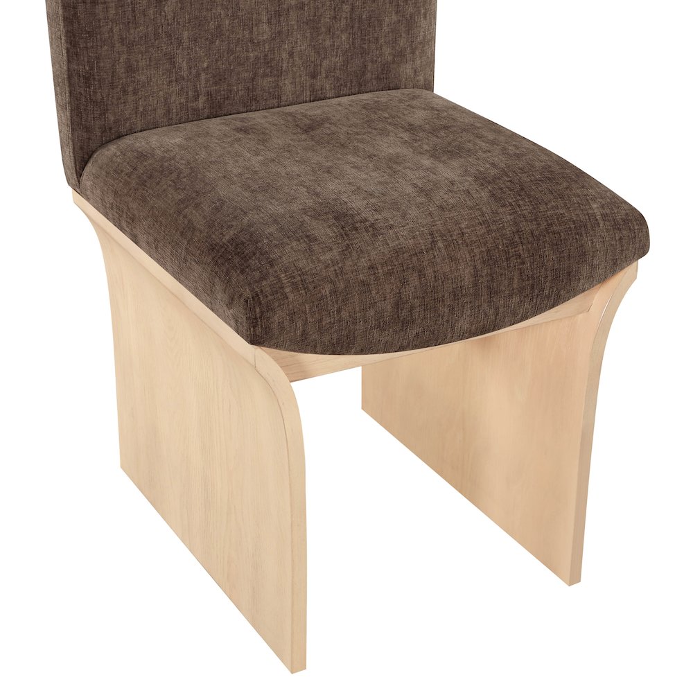 Shaw Brown Chenille Fabric Upholstered Dining Chair. Picture 4
