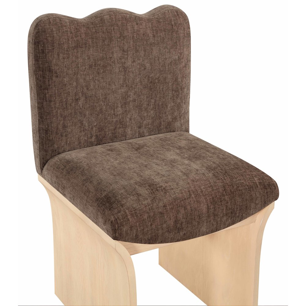 Shaw Brown Chenille Fabric Upholstered Dining Chair. Picture 5