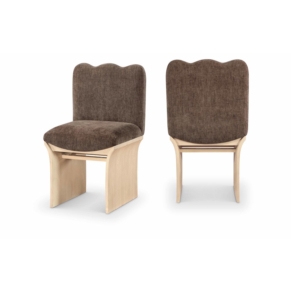 Shaw Brown Chenille Fabric Upholstered Dining Chair. Picture 10