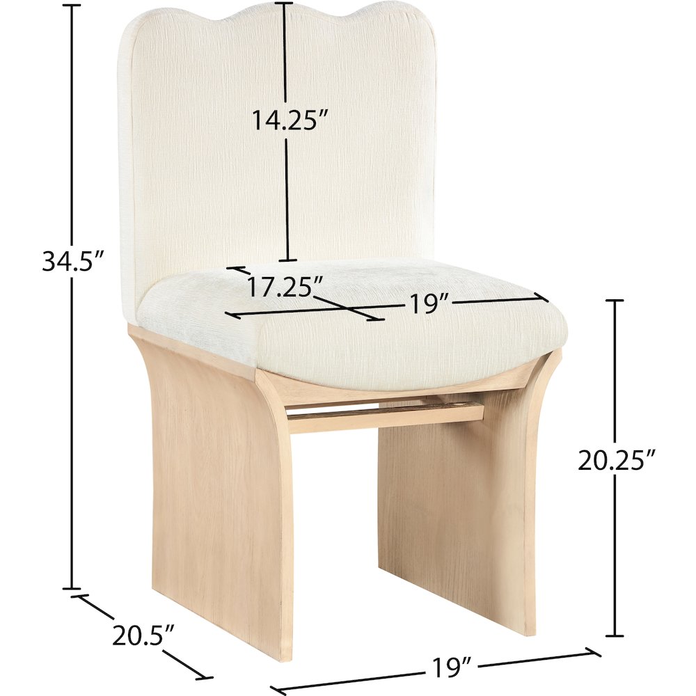 Shaw Cream Chenille Fabric Upholstered Dining Chair. Picture 6