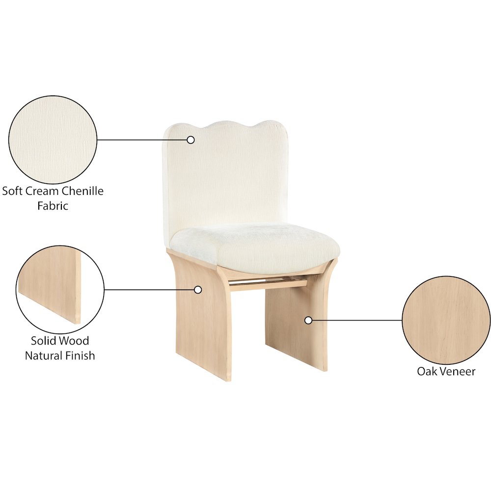 Shaw Cream Chenille Fabric Upholstered Dining Chair. Picture 9