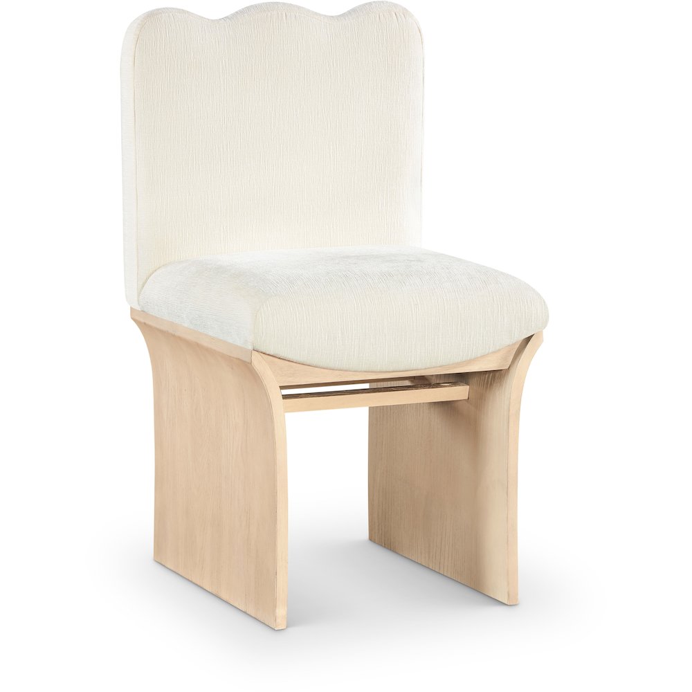 Shaw Cream Chenille Fabric Upholstered Dining Chair. Picture 1