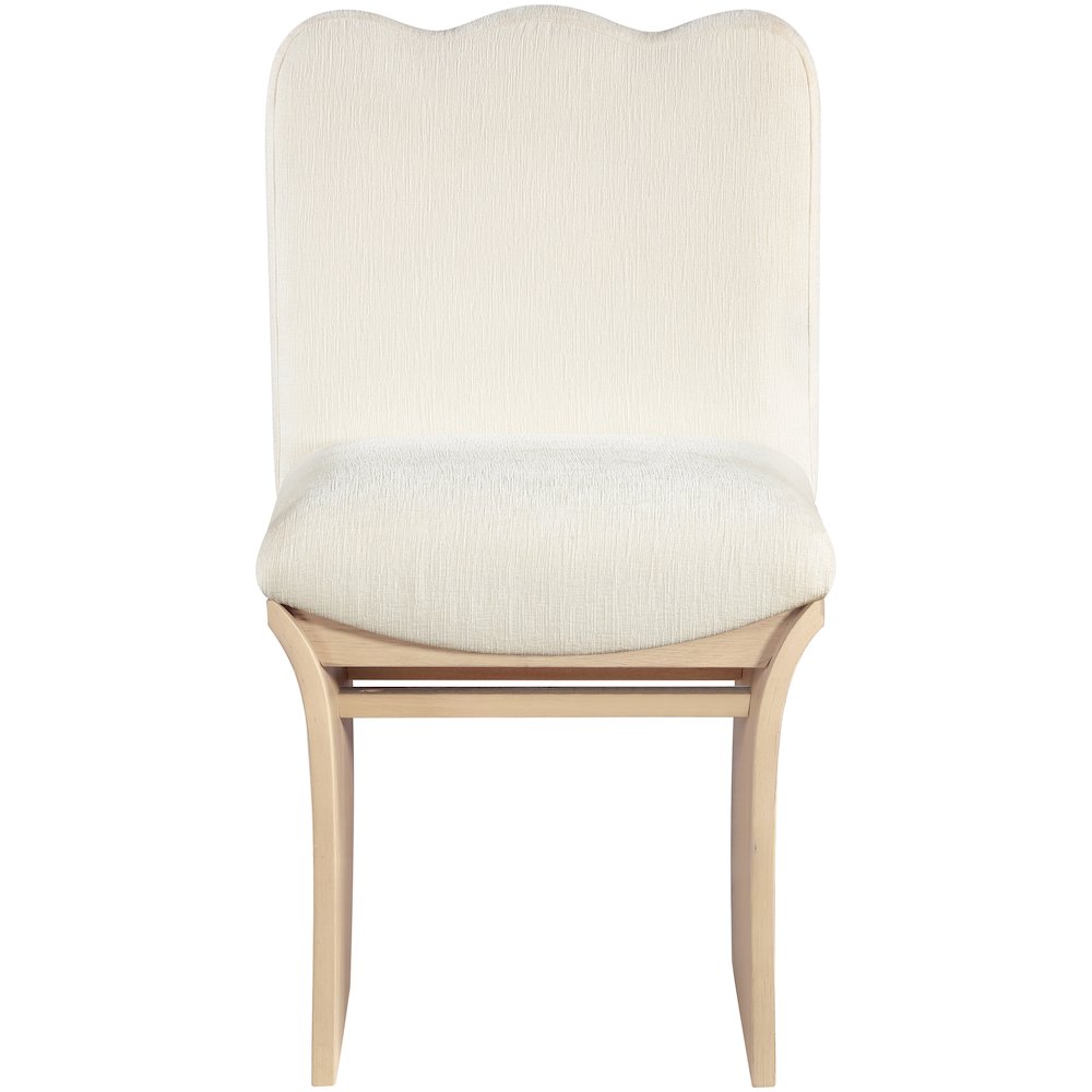 Shaw Cream Chenille Fabric Upholstered Dining Chair. Picture 2