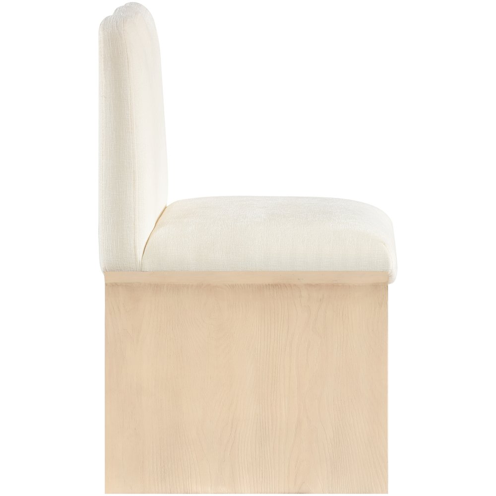 Shaw Cream Chenille Fabric Upholstered Dining Chair. Picture 8