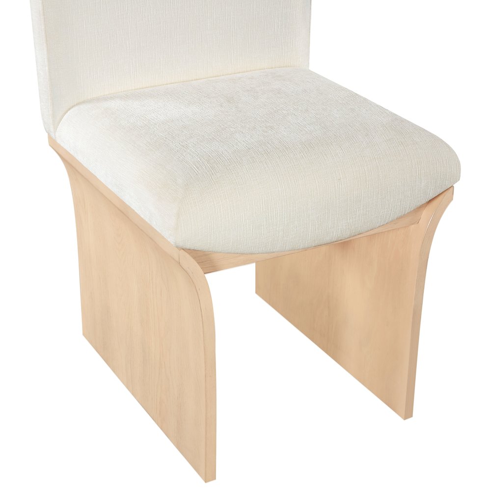 Shaw Cream Chenille Fabric Upholstered Dining Chair. Picture 4