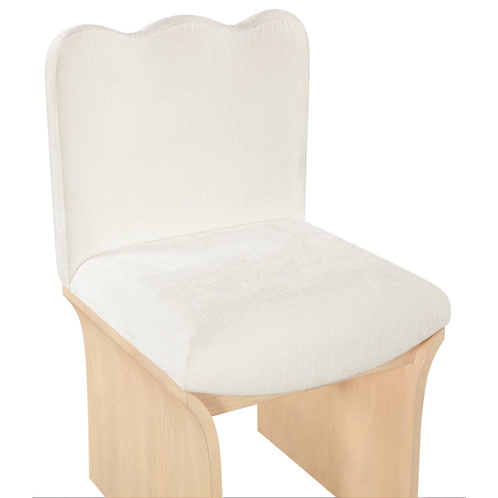 Shaw Cream Chenille Fabric Upholstered Dining Chair. Picture 5