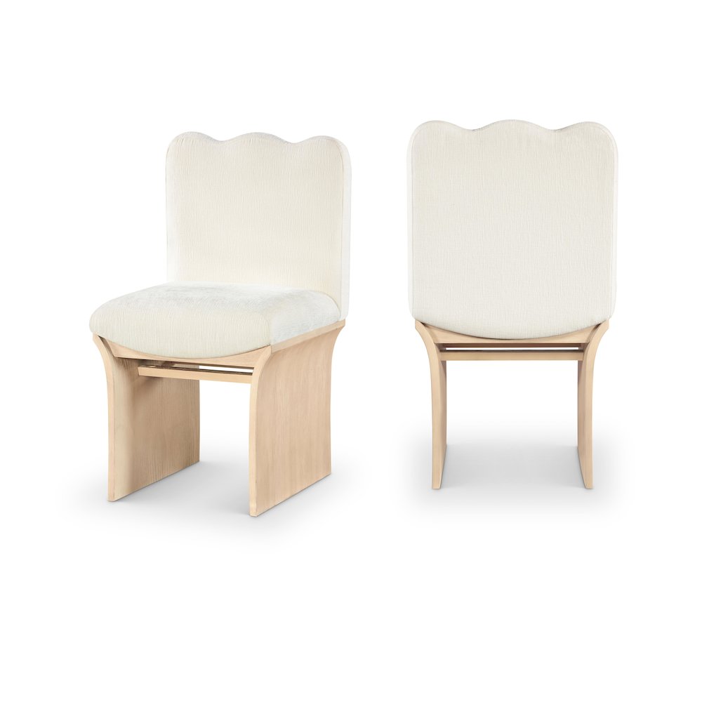 Shaw Cream Chenille Fabric Upholstered Dining Chair. Picture 10