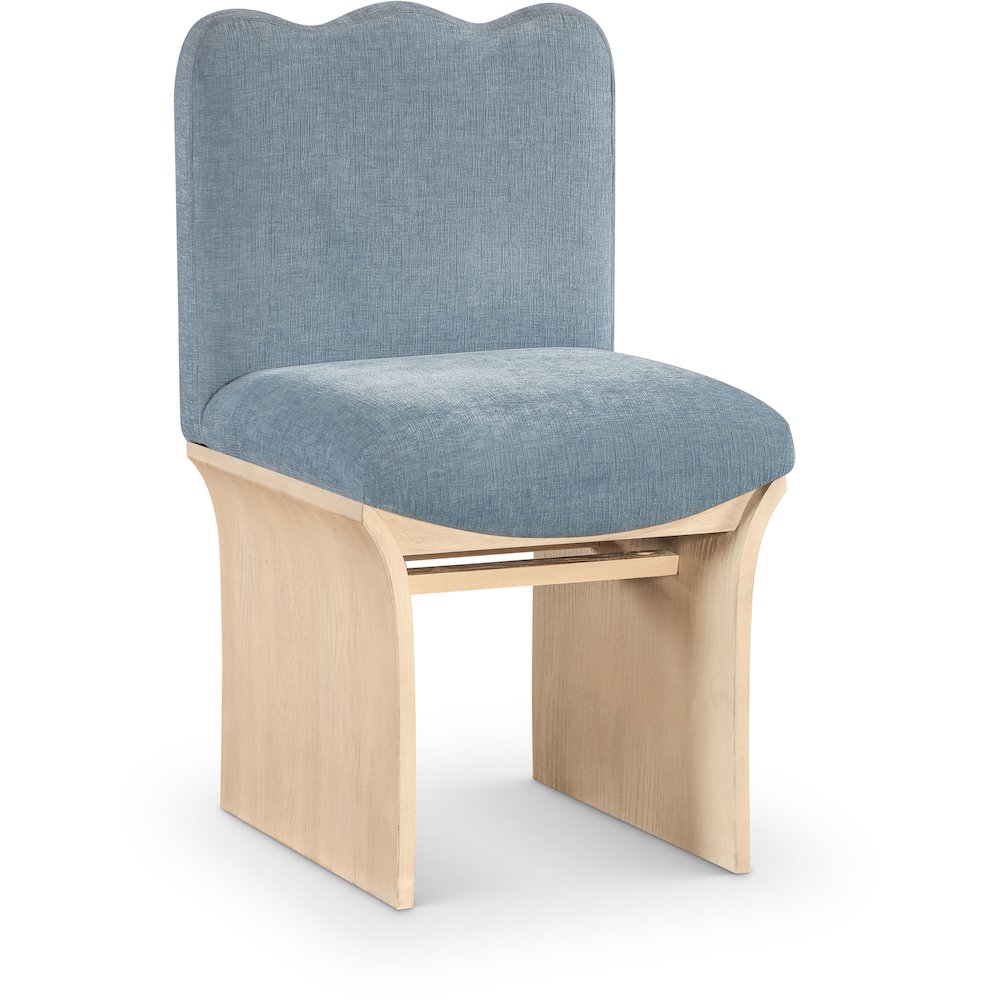 Shaw Light Blue Chenille Fabric Upholstered Dining Chair. Picture 1