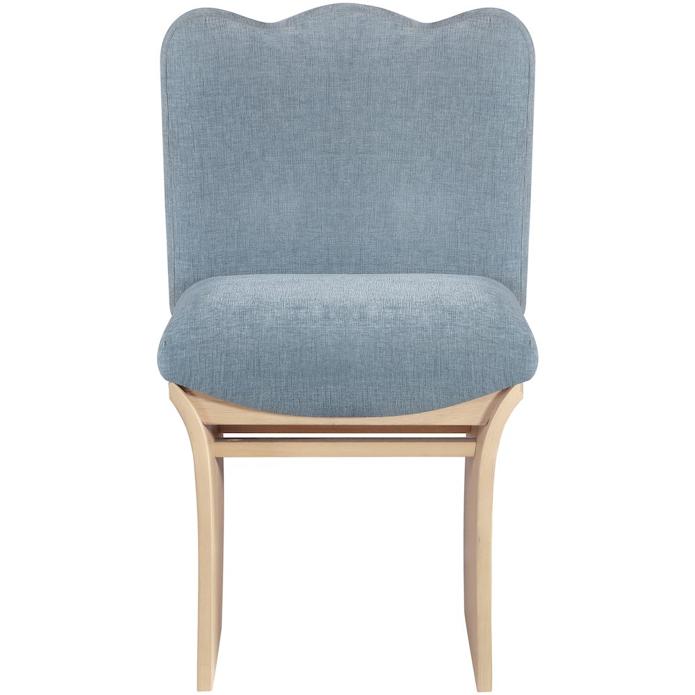 Shaw Light Blue Chenille Fabric Upholstered Dining Chair. Picture 2