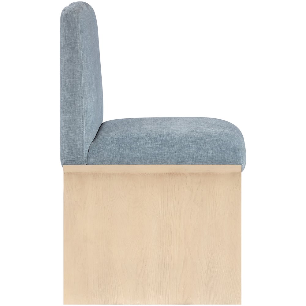 Shaw Light Blue Chenille Fabric Upholstered Dining Chair. Picture 8