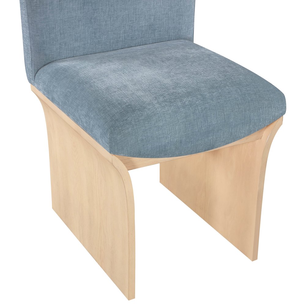 Shaw Light Blue Chenille Fabric Upholstered Dining Chair. Picture 4