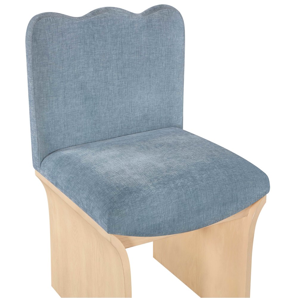 Shaw Light Blue Chenille Fabric Upholstered Dining Chair. Picture 5