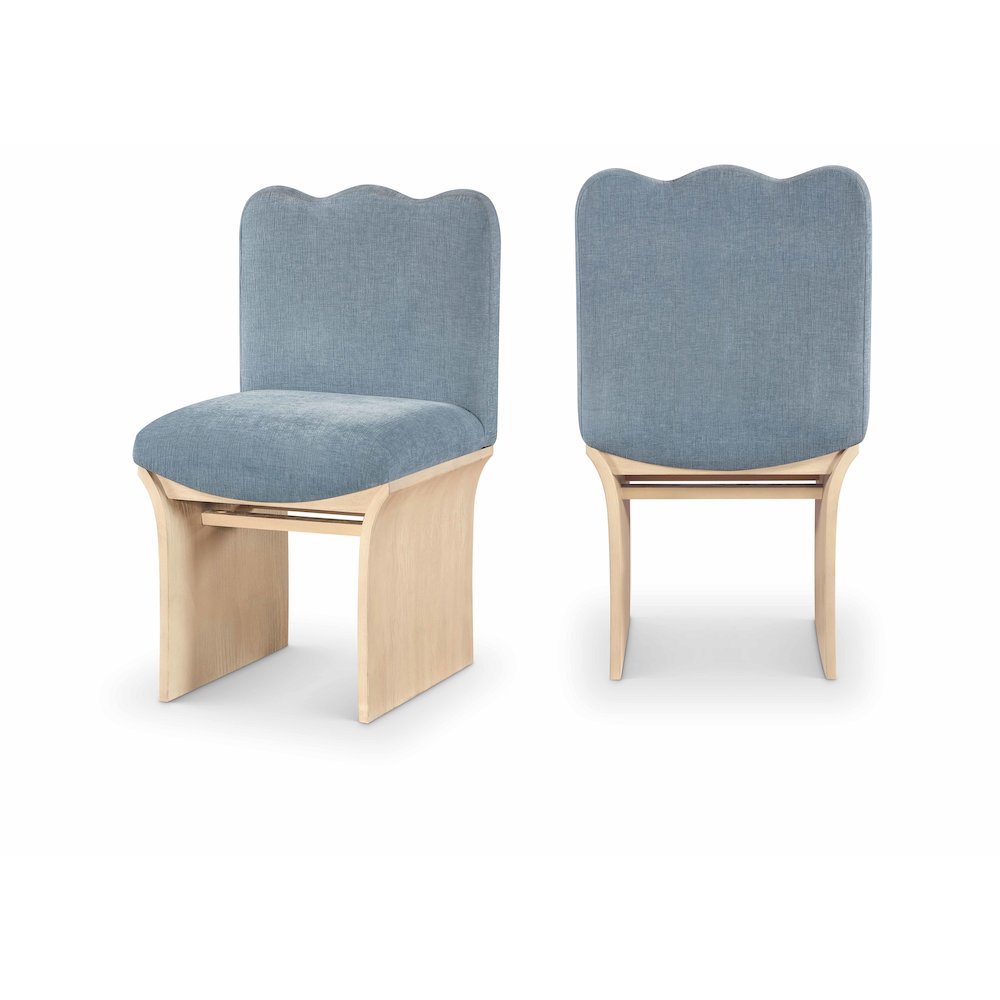 Shaw Light Blue Chenille Fabric Upholstered Dining Chair. Picture 10
