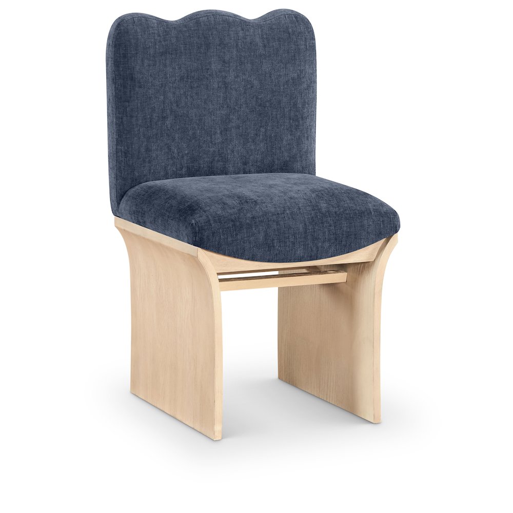 Shaw Navy Chenille Fabric Upholstered Dining Chair. Picture 1