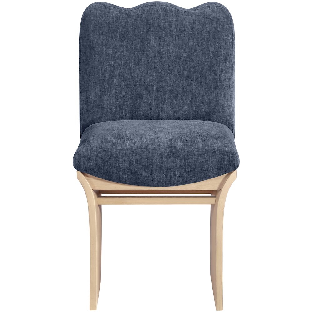 Shaw Navy Chenille Fabric Upholstered Dining Chair. Picture 2