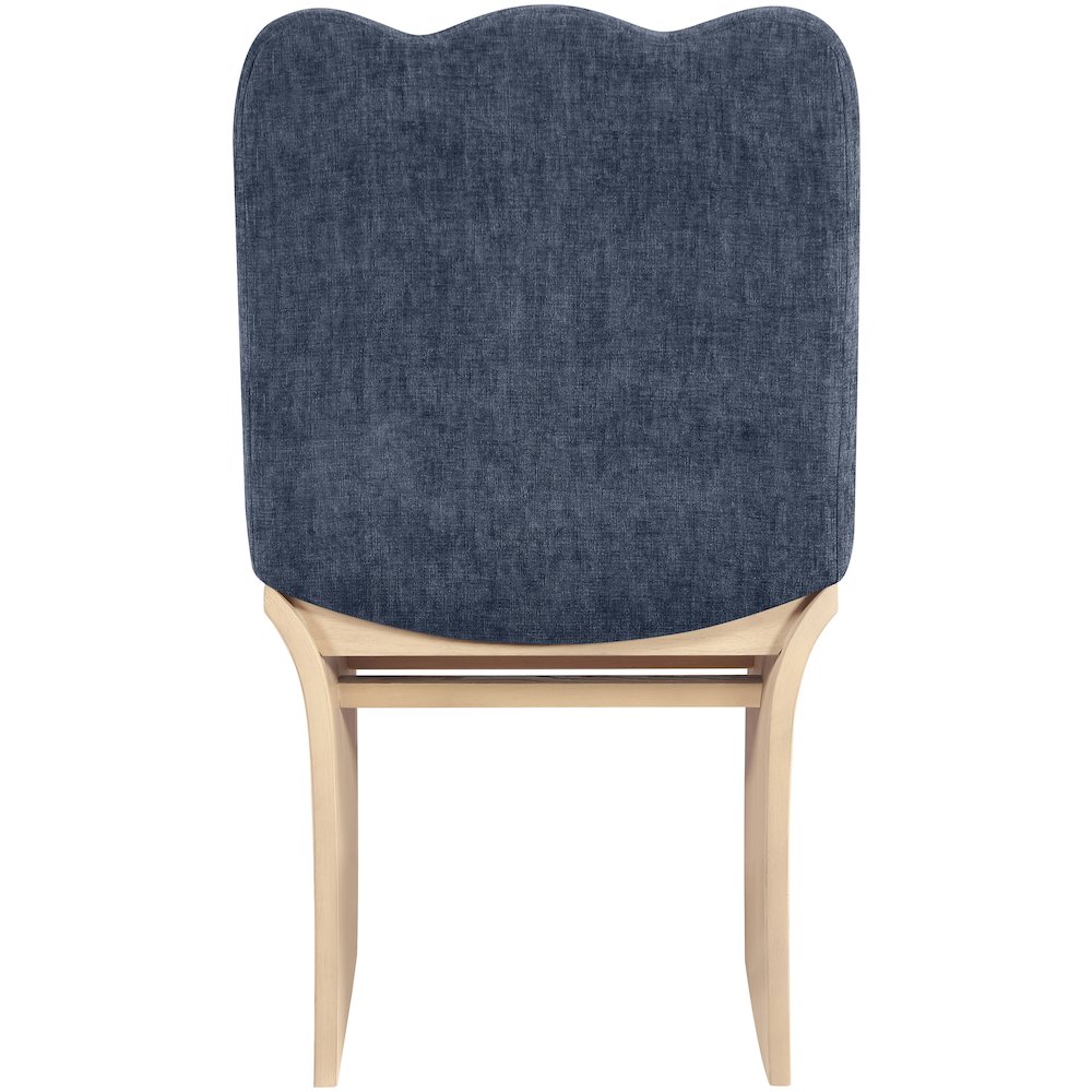 Shaw Navy Chenille Fabric Upholstered Dining Chair. Picture 3