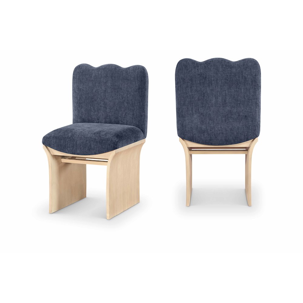 Shaw Navy Chenille Fabric Upholstered Dining Chair. Picture 8