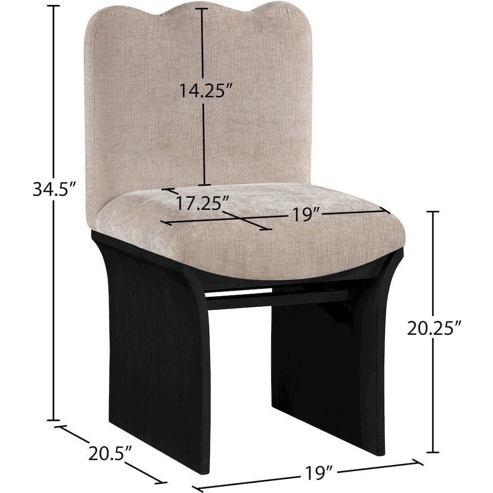 Shaw Beige Chenille Fabric Upholstered Dining Chair. Picture 6