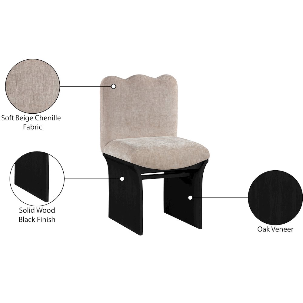 Shaw Beige Chenille Fabric Upholstered Dining Chair. Picture 9