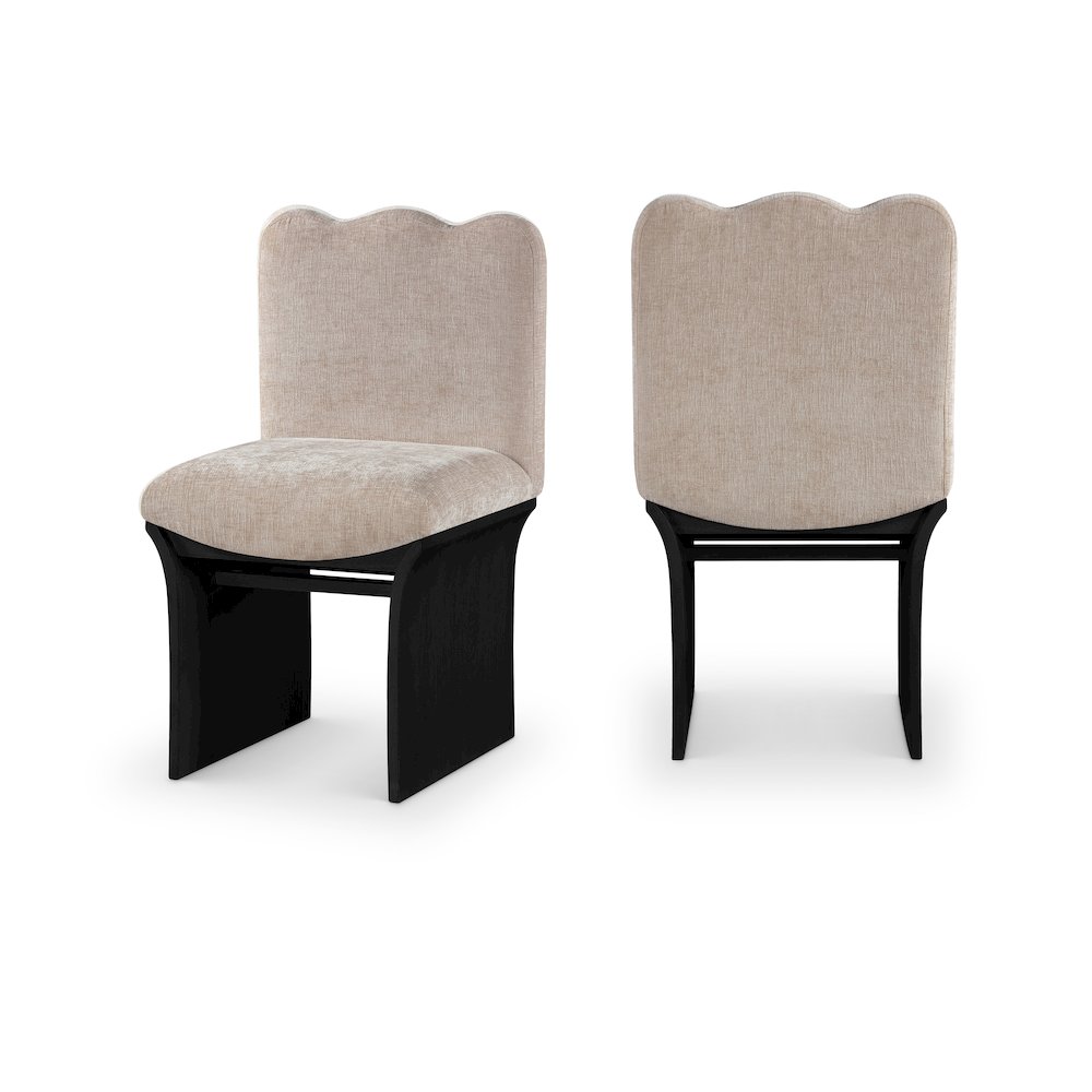Shaw Beige Chenille Fabric Upholstered Dining Chair. Picture 10