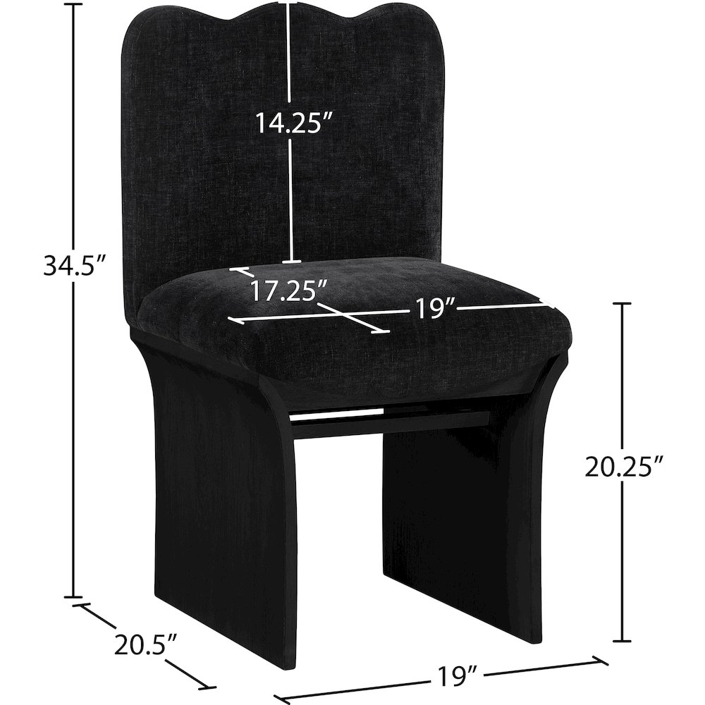 Shaw Black Chenille Fabric Upholstered Dining Chair. Picture 6