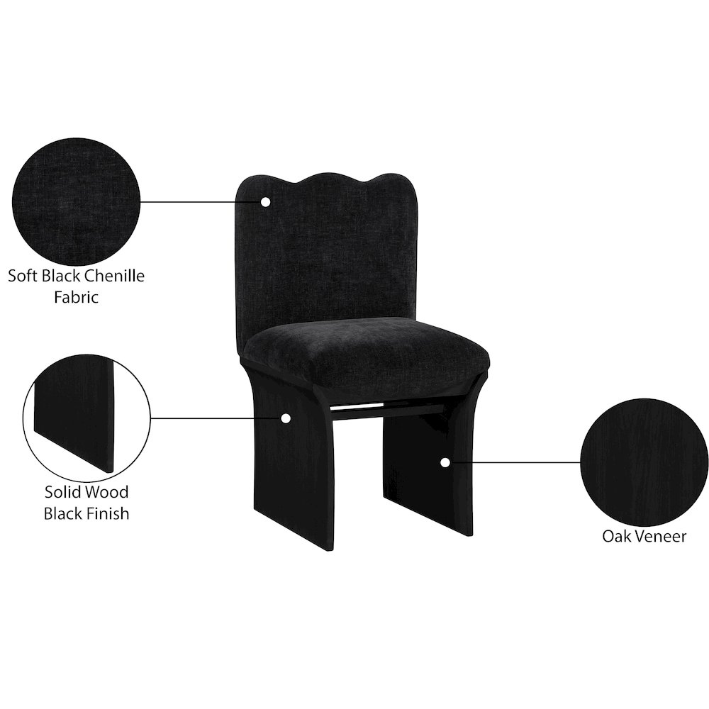Shaw Black Chenille Fabric Upholstered Dining Chair. Picture 9